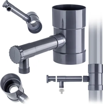 Image de KADAX Collecteur d'eau de pluie avec vanne 100 mm Gris