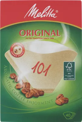 Produktbild von Melitta Original Kaffeefilter Filtertüten 101 Naturbraun 40 Stück