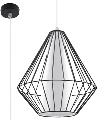 Produktbild von Hängeleuchte DEMI schwarz 1xE27 15W Stahl/PVC 130x28x28cm Sollux Lighting