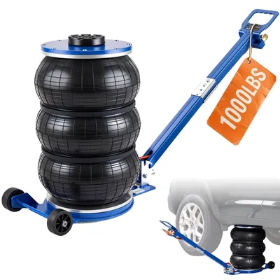Image de Cric pneumatique VEVOR Triple Bag Air Jack 5 t, triple sac Cric pneumatique 140-470 mm Hauteur de levage sac Cric pneumatique, 5 minutes de levage Cric pneumatique Cric de voiture Réglable rouge