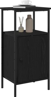 Image de vidaXL Table de nuit noir imitation chêne 41 x 31 x 80 cm Bois composite