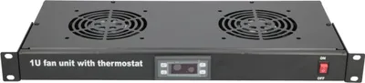 Produktbild von Extralink Lüfterpaneel 19 Zoll, 2 Lüfter, thermostatgesteuert, für Netzwerkschränke