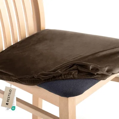 Produktbild von Stuhlhussen Stretch 40x40+5 cm schützender Stuhlbezug Universal Stuhlüberzug Hussen 1 Stück Dunkelbraun