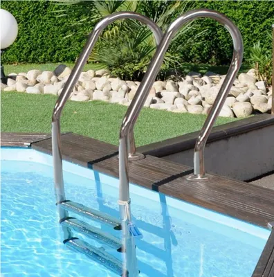 Produktbild von GRE Holzbecken Set Bambu oval 3,35m x 5,35m x 1,30m Super Komplettset Pool Ovakpool / 335 x 535 x 130 cm Holzpool Ovalbecken Poolset