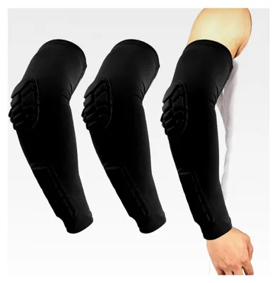 Produktbild von 2er-Pack Ellenbogenbandagen mit Polster für Unterarm und Arm, Kompressionsarmmanschetten für Herren und Damen, Ellbogenschoner für Fußball und Basketball (M)