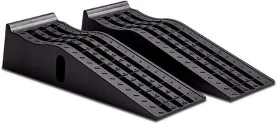 Productafbeelding van Autoplaten Set - Oprijplaten - Onderhoud Auto - Grate Ontwerp - 3 Ton - Zwart