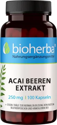 Produktbild von Bioherba Acai Beeren Extrakt 250 mg 100 Kapseln