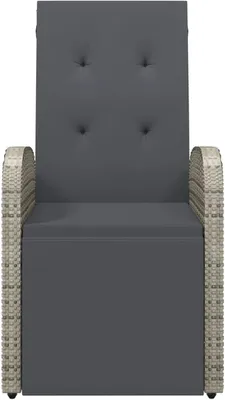 Produktbild von Gartensessel aus Poly-Rattan mit verstellbarer Rückenlehne, Grau, 57 x 69 x 106 cm, für Garten, Balkon oder Terrasse