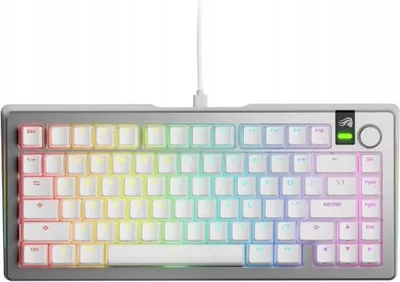 Zdjęcie produktu dla Glorious Gmmk 3 Pro 75% Custom Klawiatura Do Gier - Wstępnie Złożona, Ansi (Usa), Przełączniki Fox, Srebrna