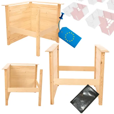 Produktbild von MODO24 Hochbeet Holz XL Erweiterung, Anbaumodul, Pflanzkasten, Gemüsebeet, Kräuterbeet, Massivholz Kiefer, 79x79x75 cm, Natur, ZOB