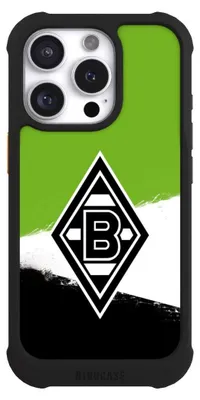 Produktbild von NIVOCASE Hülle für Apple iPhone 16 Pro  Stoßfeste Handyhülle NIVOmax Case Schwarz Borussia Mönchengladbach Offizielles Lizenzprodukt BMG