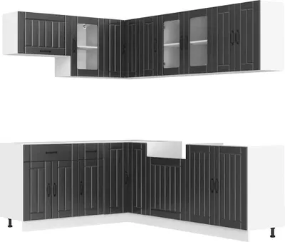 Produktbild von vidaXL 11-tlg. Küchenschrank-Set Lucca Schwarz Holzwerkstoff