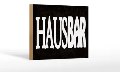 Produktbild von Holzschild  Hausbar Küche Kneipe, 30 x 20 cm, Holzschilder Spruch Gäste Theke