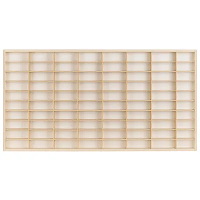 Image de Vitrine pour modèles réduits ArtTwist - Vitrine de collection en bois  à 80 compartiments - Vitrine de rangement pour voitures à suspendre 78,5 cm x 40 cm x 4 cm - Casier en bois pour décoration murale et rangement (étagère sans motif)