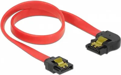 Zdjęcie produktu dla DeLOCK 83963, 0,3 m, SATA 7-pin, SATA 7-pin, Męska/Męska, Czarny, Czerwony, Prosty