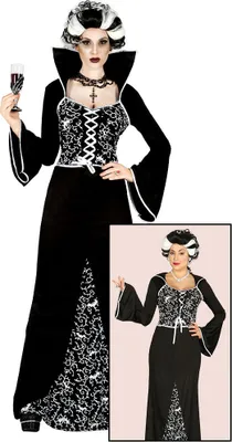 Produktbild von edle Vampir Lady Kostüm für Damen Gr. M/L, Größe:M