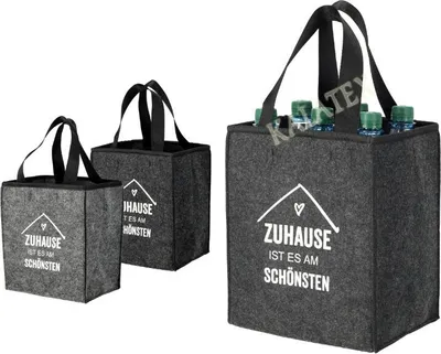 Produktbild von GKA Flaschenträger Filz für 6 Flaschen Bierträger Bier Männerhandtasche Flaschentasche Tasche für Getränke zu Hause ist es am Schönsten