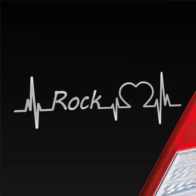 Produktbild von Auto Aufkleber Rock Puls Herzschlag 19x6 cm Silber Sticker Heckscheibenaufkleber