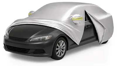 Immagine prodotto di Copertura protettiva per auto Relaxdays, modello berlina, HBT, 150x435-470x180 cm, adatta per l'estate e l'inverno, con cerniera, per coprire completamente l'auto, colore argento