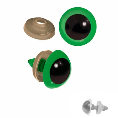 Produktbild von 20 Paar Sicherheits-Augen 16mm, Kunststoff, Puppen, Teddies, Amigurumi, Farbwahl, Farbe:grün