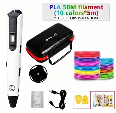 Produktbild von ZELURXX 3D Druckstift für Kinder, DIY Malen, 3D Pen, Geschenk, Kreativspielzeug, Zeichnen, Kunststoff, mit PLA Filament, für Party, Geburtstag, Weihnachten, Weiß