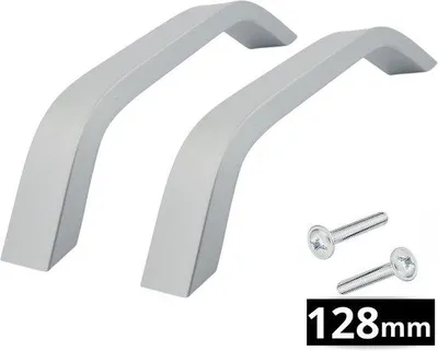 Zdjęcie produktu dla By MJM Tulsa uchwyty meblowe, rozstaw otworów 160 mm, matowe aluminium – zestaw 2 szt.