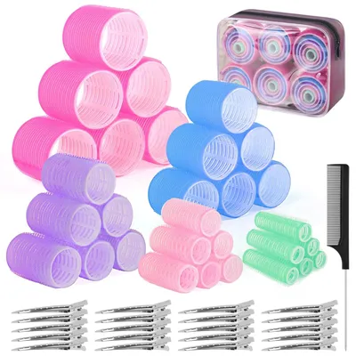 Immagine prodotto di Solidchoice - Set di 60 bigodini con velcro e clip, disponibili in diverse misure