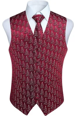 Productafbeelding van Herrenchristesvest, feestelijk kerstmanpak, set, bordeauxrood, maten XS-4XL