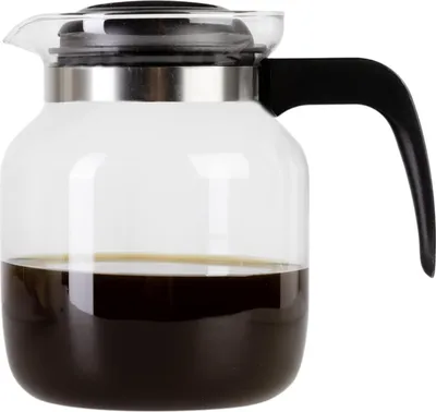 Produktbild von wenco Glaskanne 1,25 l Schwarz - Ideal für Tee, Kaffee und Kaltgetränke, hitzebeständig, mit Deckel und Ausguss-Öffnung