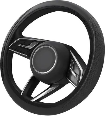 Produktbild von Lenkradbezug aus Leder, elastisch und rutschfest - Schwarz, Durchmesser 37-38 cm