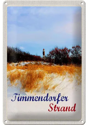 Produktbild von Blechschild Reise 20x30cm Timmendorfer Strand Leuchtturm rot