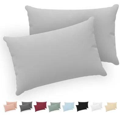 Productafbeelding van Twinzen - Kussensloop 40x70 cm - 2 stuks - 100% katoen - Grijs