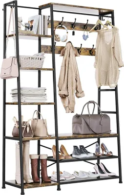 Imagen del producto de Perchero con zapatero, barra para colgar ropa, armario