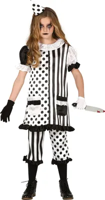 Produktbild von Horror Clown Kostüm für Mädchen, Größe:140/146