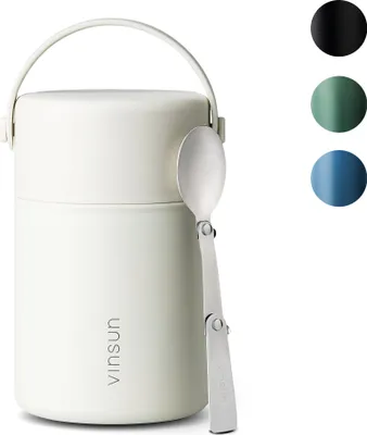 Produktbild von Thermobehälter für Essen - Edelstahl, 800ml, bruchfest, Lunchbox isoliert Vinsun