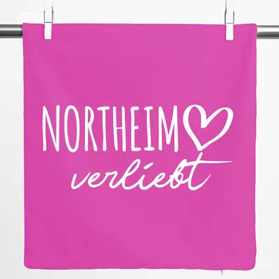 Produktbild von Huuraa Kissenbezug Northeim verliebt 40x40cm Fuchsia Baumwolle Dekokissenbezug Geschenkidee
