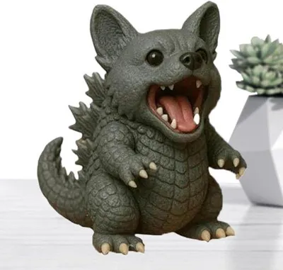 Zdjęcie produktu dla Pomnik psów - figura zwierzęca - Dekoracja życia - Kreatywny design - 12,6 x 8,3 x 12,6 cm - brązowy