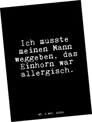 Produktbild von Mr. & Mrs. Panda Postkarte Ich musste meinen Mann... - Schwarz - Geschenk, Postkarten, lustig, Glizer Spruch Sprüche Weisheiten Zitate Weisheit Worte, Ansichtskarte