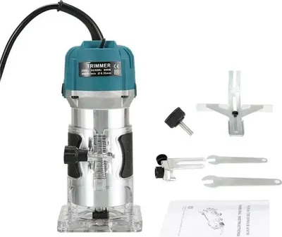 Produktbild von Holzfräse - Elektrischer Kantenfräser - 800W - 30000 U/min - 6,35 mm Spannzange - Handoberfräse - EU-Stecker