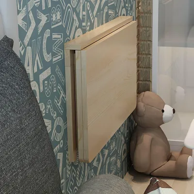 Image de Bureau mural en bois massif de pin