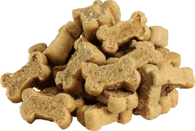 Produktbild von 5 x 200 g  - Schecker Hundekuchen - Mini Soft Knochen mit Strauß und Kartoffel - glutenfrei