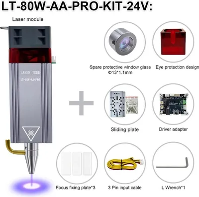 Obrázek produktu pro Laserový modul, funkce podpory vzduchu, přesné řezání, 80W-AA-PRO-KIT-24V