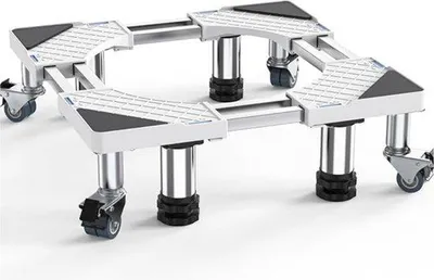 Produktbild von Waschmaschinenhöher – Waschmaschinenkasten – Verstellbar - Höherer für Waschmaschinen, Trockner, Kühlschrank, Gefriergerät – Unterbau – Stabil und Stabil – 4 Räder & 4 Beine – 500kg Tragfähigkeit – Aufbauschrank