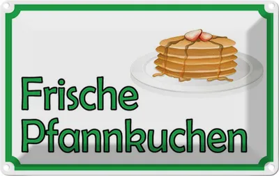 Produktbild von vianmo Blechschild 20x30 cm frische Pfannkuchen Verkauf Essen Trinken Hofladen Marktstand Laden
