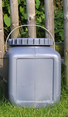 Immagine prodotto di BasicNature Bidone a collo largo, 20 L, quadrato, grigio