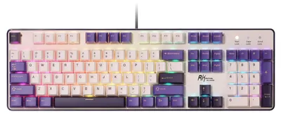 Obrázok produktu pre Mechanická klávesnica – lila farba – 104 kláves – plná veľkosť – výmena spínačov bez potreby pájacieho prístroja – RGB podsvietenie