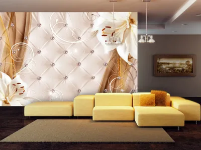 Produktbild von Vlies Fototapete Leder-Optik 350x256 cm Tapeten Wandtapete XXL Steppmuster Blumen Diamant b-A-0233-a-c