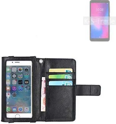 Produktbild von K-S-Trade Handy Hülle Schutz Hülle Kompatibel mit ZTE Blade A3 2020 Case mit Displayschutz / Schutzfolie Flip Cover Wallet case Etui Hülle schwarz