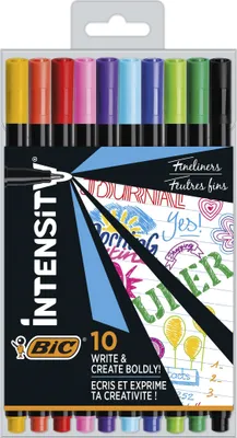 Image de BIC Fineliner Intensity Fine étui plastique de 10 pièces