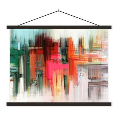 Produktbild von MuchoWow® Textilposter Ölgemälde - Abstrakt 150x113 cm mit schwarzem Rahmen - Wohnzimmer